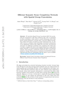 Efficient Semantic Scene Completion Network with Spatial Group
  Convolution