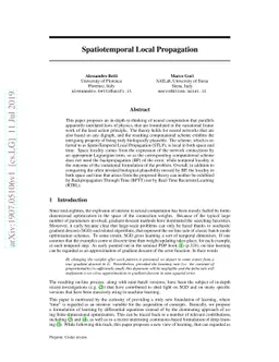Spatiotemporal Local Propagation