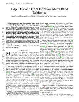 Edge Heuristic GAN for Non-uniform Blind Deblurring
