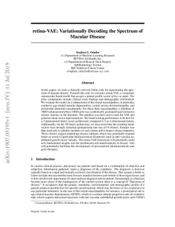 retina-VAE: Variationally Decoding the Spectrum of Macular Disease