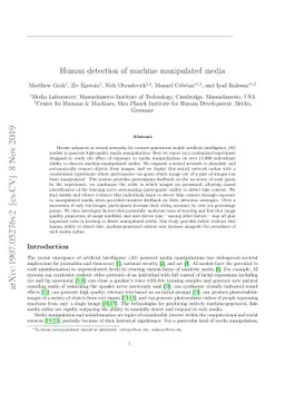 Human detection of machine manipulated media