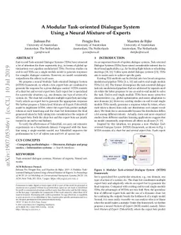 A Modular Task-oriented Dialogue System Using a Neural
  Mixture-of-Experts