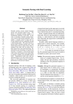 Semantic Parsing with Dual Learning