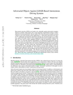 Adversarial Objects Against LiDAR-Based Autonomous Driving Systems