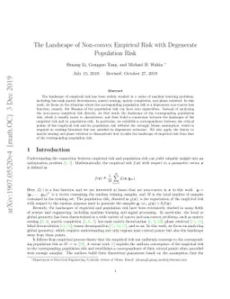 The Landscape of Non-convex Empirical Risk with Degenerate Population
  Risk
