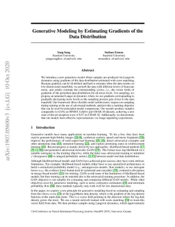 Generative Modeling by Estimating Gradients of the Data Distribution
