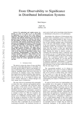 From Observability to Significance in Distributed Information Systems