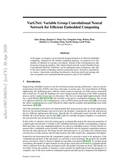 VarGNet: Variable Group Convolutional Neural Network for Efficient
  Embedded Computing