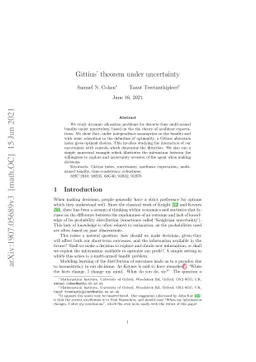 Gittins' theorem under uncertainty