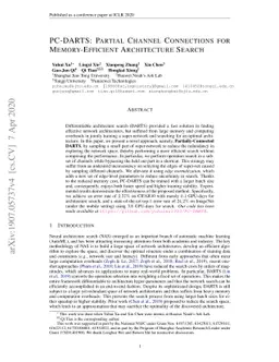 PC-DARTS: Partial Channel Connections for Memory-Efficient Architecture
  Search