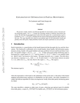 Exploration by Optimisation in Partial Monitoring