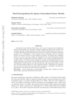 Dual Extrapolation for Sparse Generalized Linear Models