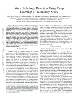 Voice Pathology Detection Using Deep Learning: a Preliminary Study