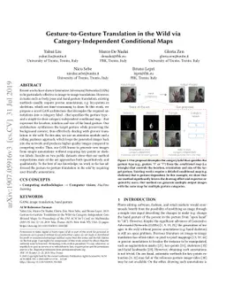 Gesture-to-Gesture Translation in the Wild via Category-Independent
  Conditional Maps