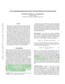 Vector Quantized Bayesian Neural Network Inference for Data Streams