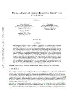 Minimal Sample Subspace Learning: Theory and Algorithms