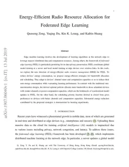 Energy-Efficient Radio Resource Allocation for Federated Edge Learning