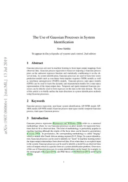 The Use of Gaussian Processes in System Identification