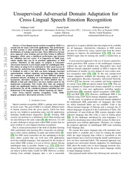Unsupervised Adversarial Domain Adaptation for Cross-Lingual Speech
  Emotion Recognition