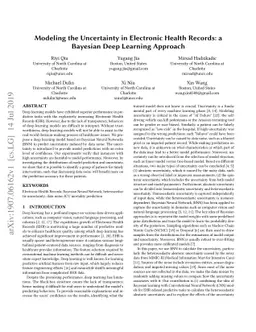 Modeling the Uncertainty in Electronic Health Records: a Bayesian Deep
  Learning Approach