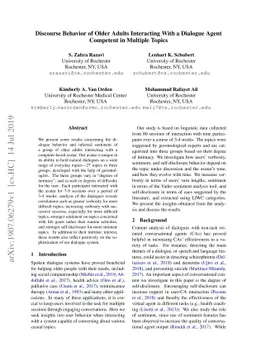 Discourse Behavior of Older Adults Interacting With a Dialogue Agent
  Competent in Multiple Topics