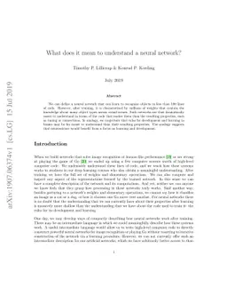 What does it mean to understand a neural network?