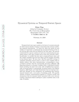 Dynamical Systems as Temporal Feature Spaces