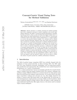 Concept-Centric Visual Turing Tests for Method Validation