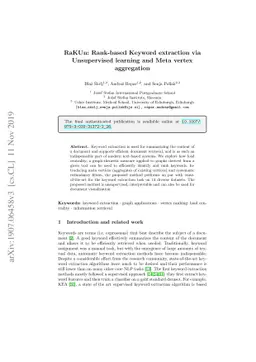 RaKUn: Rank-based Keyword extraction via Unsupervised learning and Meta
  vertex aggregation