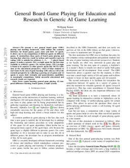 General Board Game Playing for Education and Research in Generic AI Game
  Learning
