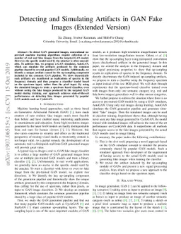Detecting and Simulating Artifacts in GAN Fake Images