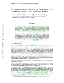 Reinforcement Learning with Chromatic Networks for Compact Architecture
  Search