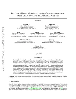 Improved Hybrid Layered Image Compression using Deep Learning and
  Traditional Codecs