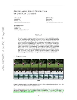 Adversarial Video Generation on Complex Datasets