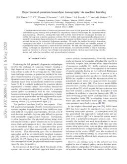 Experimental quantum homodyne tomography via machine learning