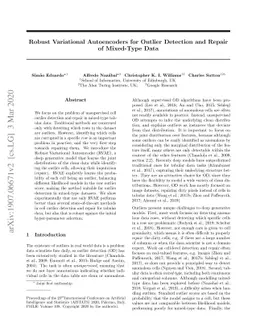 Robust Variational Autoencoders for Outlier Detection and Repair of
  Mixed-Type Data
