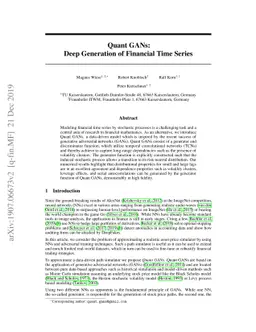 Quant GANs: Deep Generation of Financial Time Series