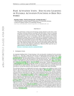 Padé Activation Units: End-to-end Learning of Flexible Activation
  Functions in Deep Networks