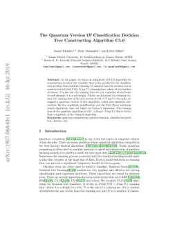 The Quantum Version Of Classification Decision Tree Constructing
  Algorithm C5.0