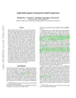 Light Multi-segment Activation for Model Compression