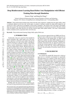 Deep Reinforcement Learning Based Robot Arm Manipulation with Efficient
  Training Data through Simulation