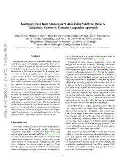 Learning Depth from Monocular Videos Using Synthetic Data: A
  Temporally-Consistent Domain Adaptation Approach