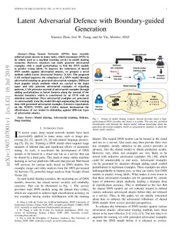 Latent Adversarial Defence with Boundary-guided Generation