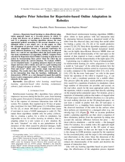 Adaptive Prior Selection for Repertoire-based Online Adaptation in
  Robotics