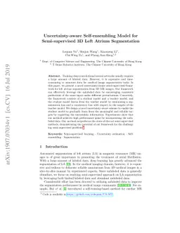 Uncertainty-aware Self-ensembling Model for Semi-supervised 3D Left
  Atrium Segmentation