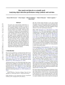 How much real data do we actually need: Analyzing object detection
  performance using synthetic and real data