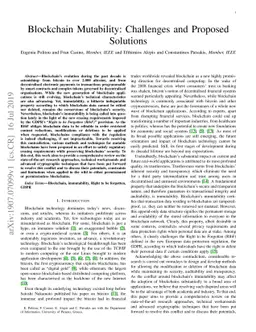 Blockchain Mutability: Challenges and Proposed Solutions