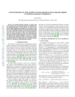 Concentration of the matrix-valued minimum mean-square error in optimal
  Bayesian inference