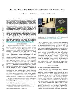 Real-time Vision-based Depth Reconstruction with NVidia Jetson