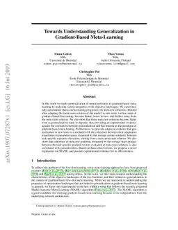 Towards Understanding Generalization in Gradient-Based Meta-Learning